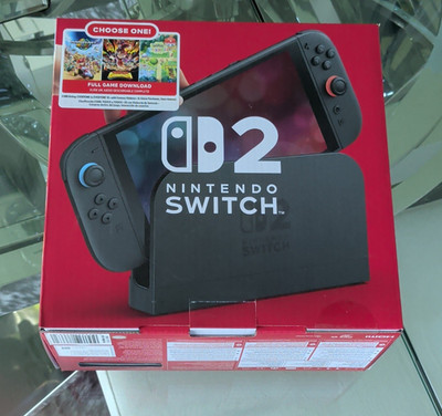 Nintendo Switch 2 Gray 32GB Console w/ Dock, Box, Game Download, 1080p HDMI