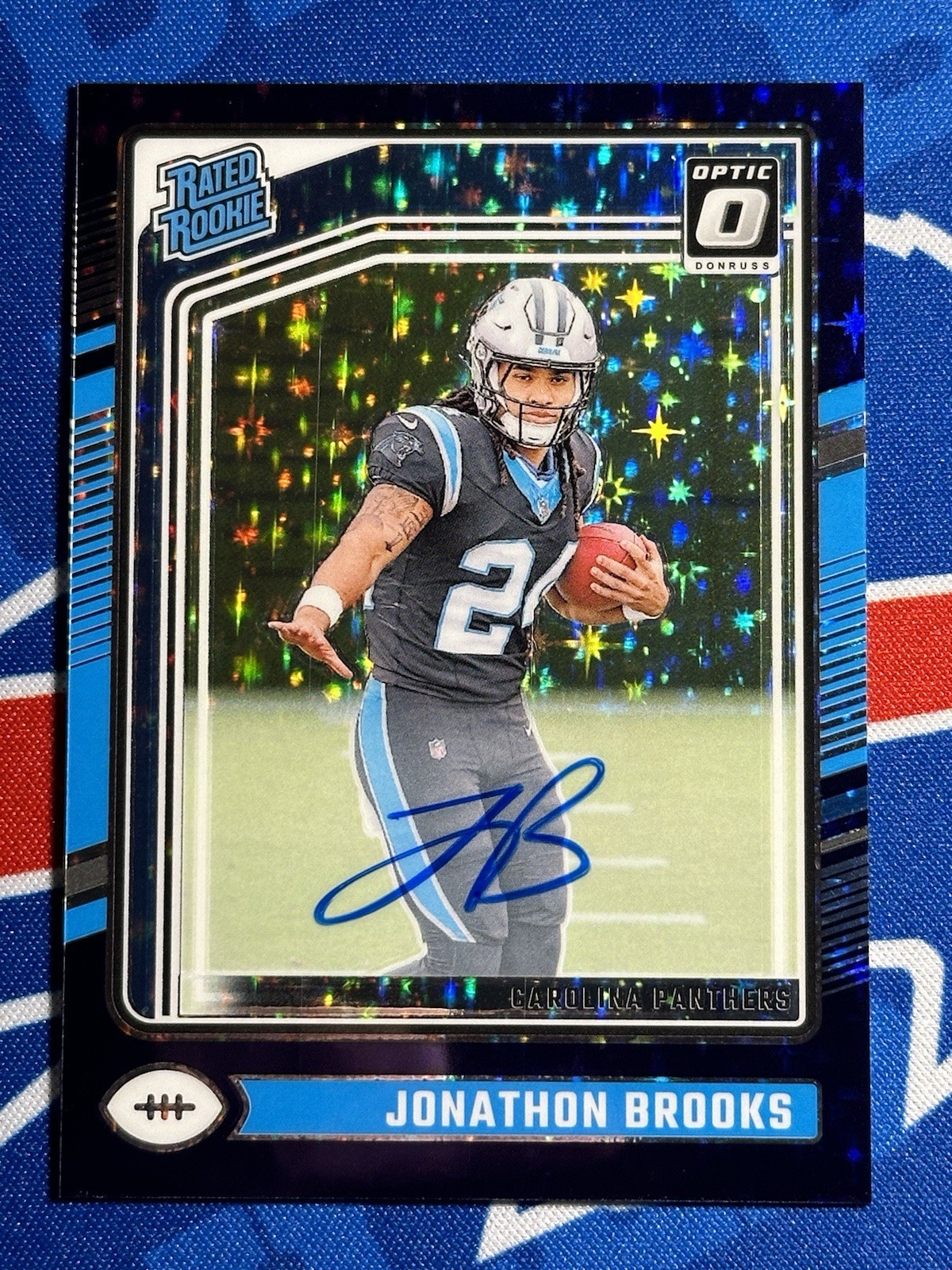 2024 Panini Donruss Optic - Rated Rookie Jonathon Brooks Purple Stars /42 Auto