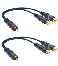 Rca Splitter 1 Male 2 Female 2 Pack, Rca Y Splitter Cable Audio Video Adapter Ex