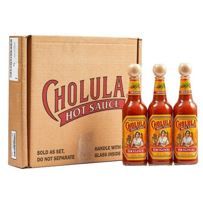 Cholula Original Hot Sauce 12 Fl Oz Pack of 3 Gift Box Salsa Lovers