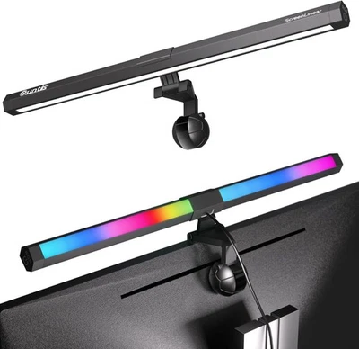 BESUCHE DEN QUNTIS-STORE Computer Monitor Lampe mit Gaming Deko RGB Hintergrundbeleuchtung, 40cm Monitor