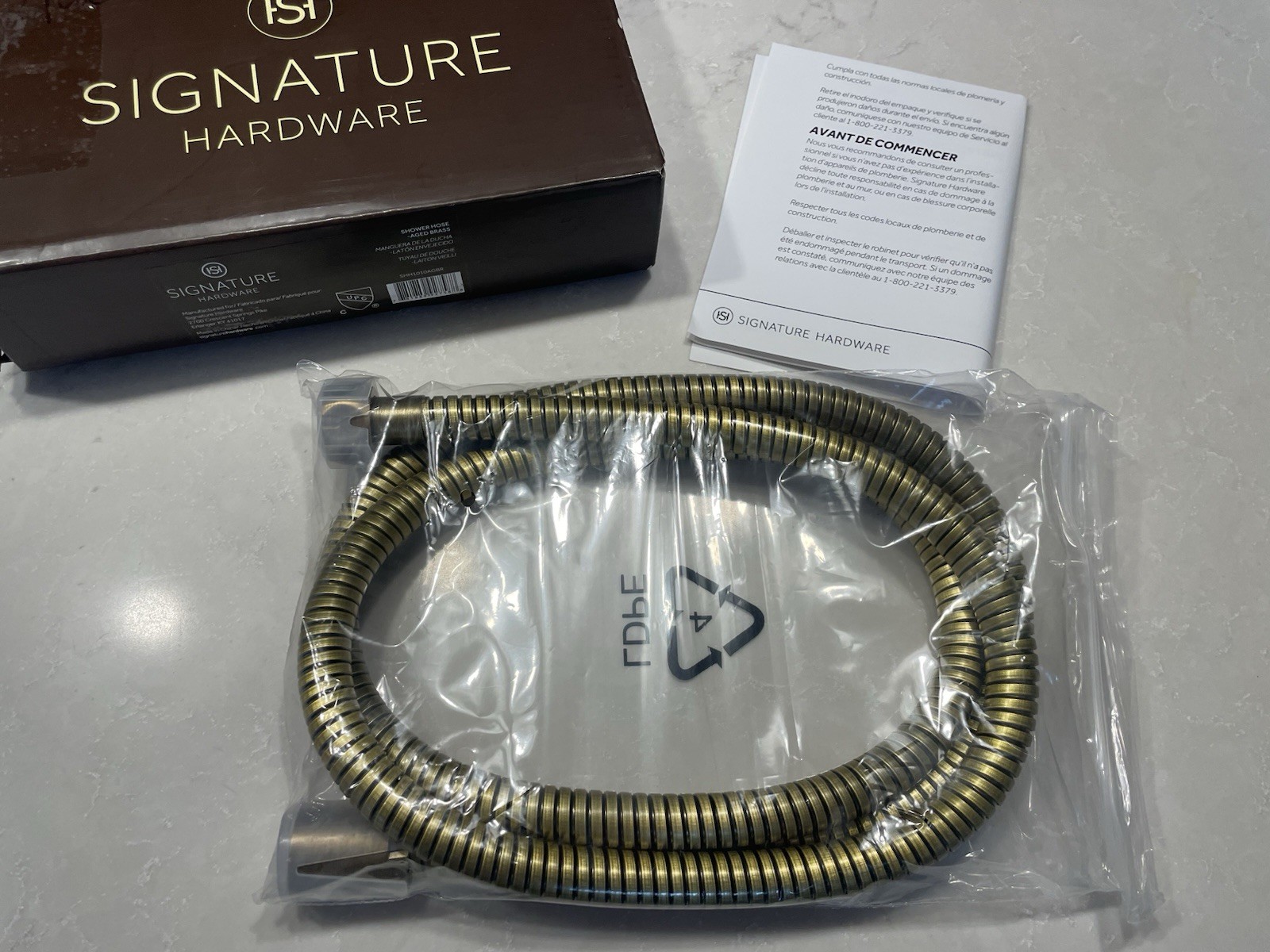 Signature Hardware SHH1010AGBR FundamentALL 60" Hand Shower Hose, Aged Brass