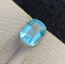 Natural Blue Aquamarine 2.30 CT Cushion Cut Lustrous Unheated Loose Gemstone