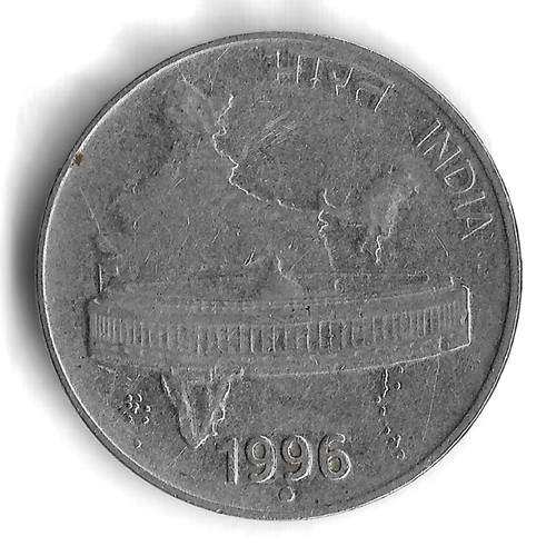 Noida Mint 1996 India 50 Paise World Coin - KM# 69 - Afbeelding 1 van 2