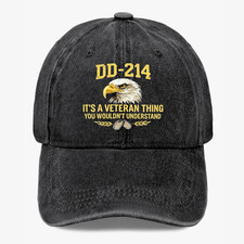 DD-214 Veteran Hat It  s A Veteran Thing Eagle Military Trucker Cap Gift Unisex