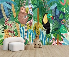 Toucan Jungle Nursery Gift Wallpaper Mural Removeable Washable Peel & Stick