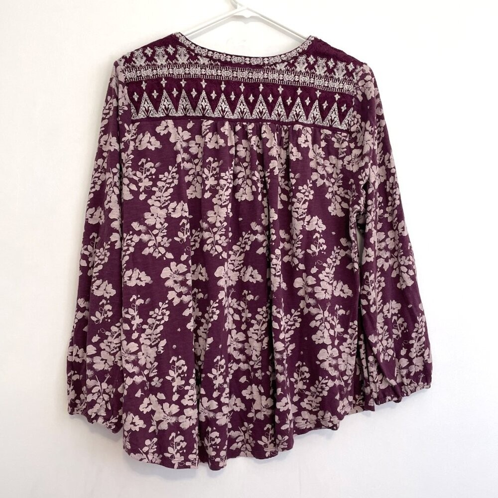 LUCKY BRAND Plus Size Split Neck Embroidered Peas… - image 17