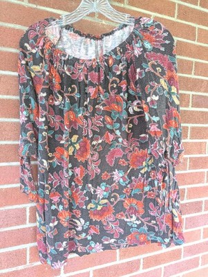 Fall Autumn Themed Brown Multicolored Floral Tie-Sleeves Medium Stretch