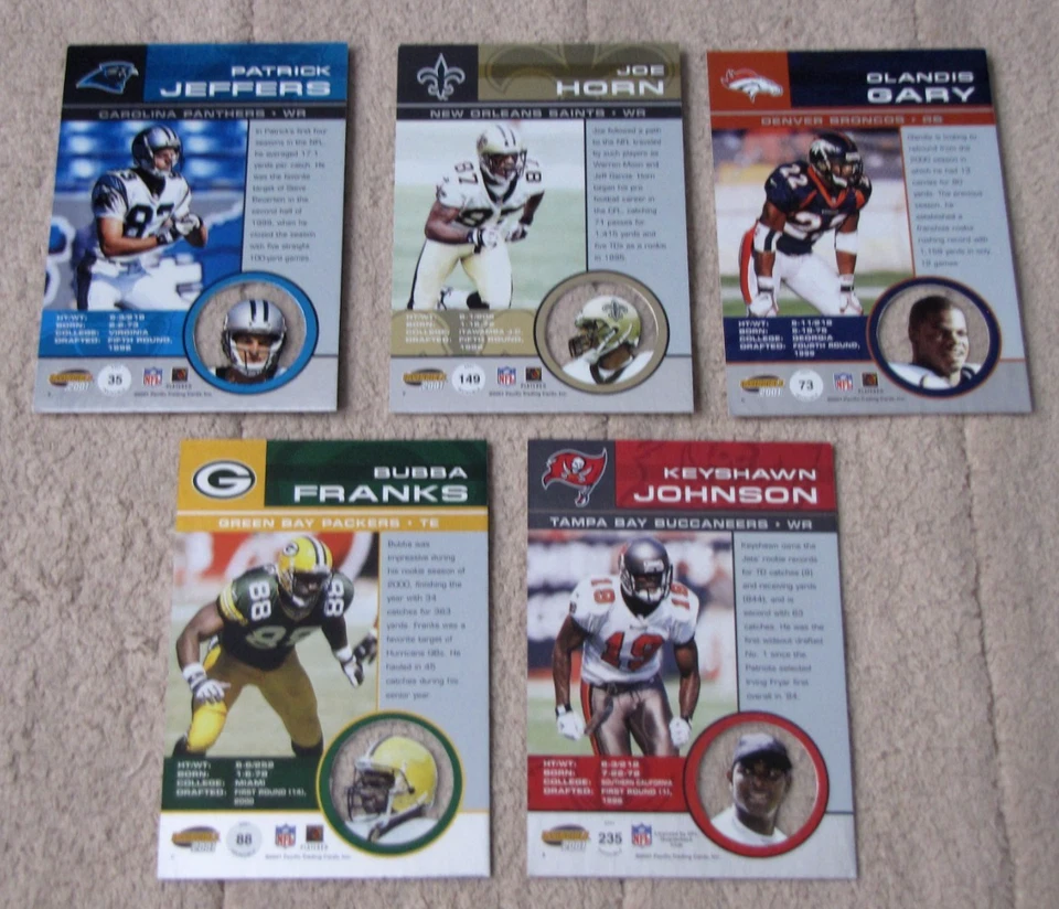 2001 Pacific Invincible & Red Football (Pick Choose Complete) - Image 2 of 2