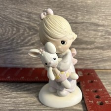 Precious Moments Jesus Loves Me Girl with Bunny 1978 Jonathan  David E-1372/G