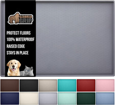 GORILLA GRIP 100 Waterproof Raised Edge BPA Free Silicone Pet Feeding Mat, Dog