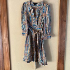 Marc by Marc Jacobs Silk L/S Slit Neck Flower Patterned Dress Multicolor Size 0