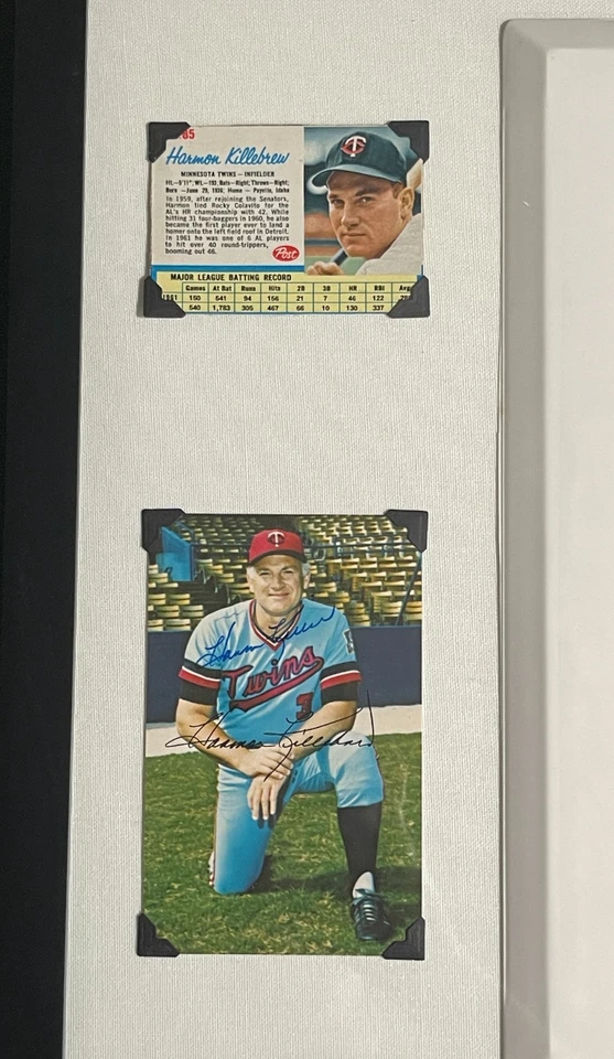 Harmon Killebrew Autograph Base Tristar + Signed Picture ACOA + 1962 Post 22x18 - Image 4 of 4