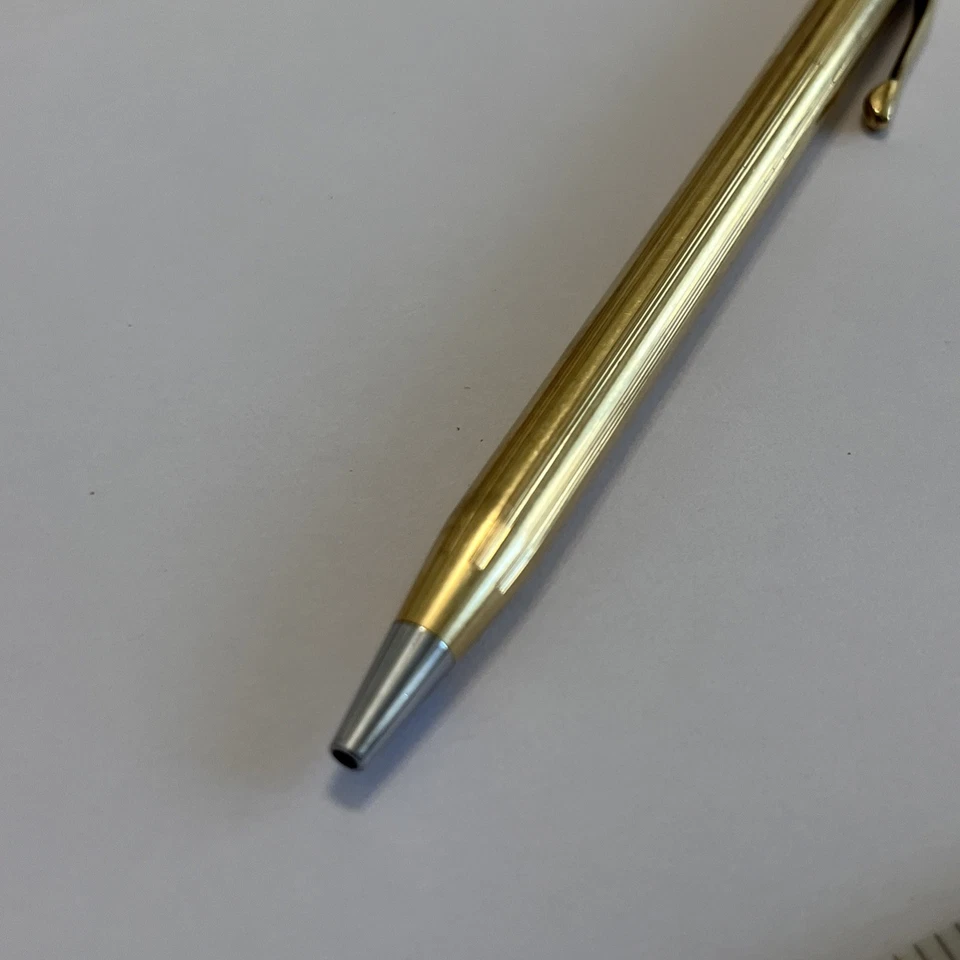 Bolígrafo vintage CROSS 1/20 14kt relleno de oro. Funcionando. Hecho en USA Foto 4 de 4