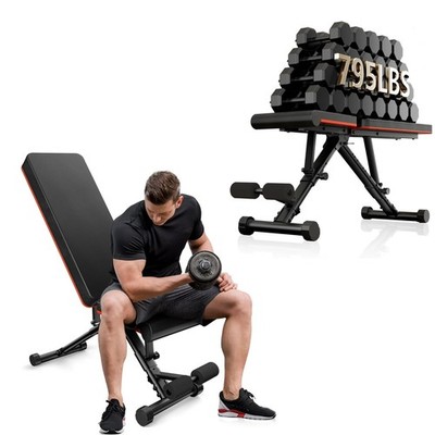 EDX 9 Positions Adjustable Weight Bench, Support Up to 795lbs