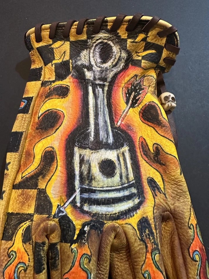 motorcycle gloves leather - Image 4 of 4