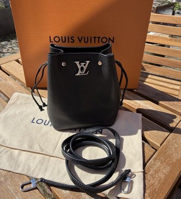 Louis Vuitton Nano Lockme Bucket Schwarz Silber