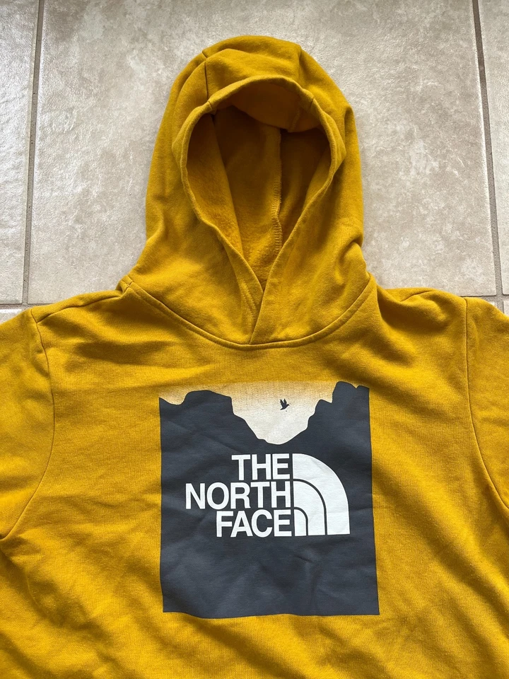 THE NORTH FACE Boy’s XL 18-20 Pullover Graphic Hooded Sweatshirt/Hoodie Mustard - Image 2 of 4