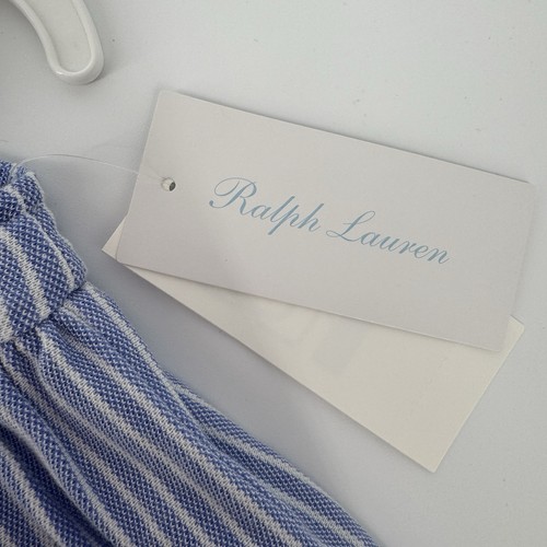 Ralph Lauren Baby Girls Size 3 Months Tennis Embroidered Blue Striped Dress Set - Picture 5 of 8
