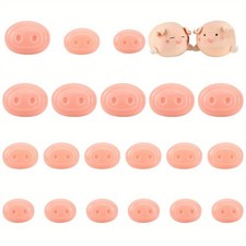 1box 60pcs 3 style Oval Plastic Craft Pig Nose Making Supplies Light Salmon