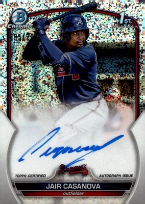 2023 Bowman Chrome Jair Casanova 1st Speckle Auto /299 Atlanta Braves