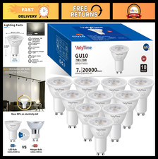 Dimmable GU10 LED Bulbs 7W Daylight 5000K, 650Lm, 38 Beam Angle, 10 Pack