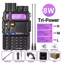 Baofeng UV 5R 5W 8W Walkie Talkie Ham CB Radio Long Range Dual Band VHF UHF FM