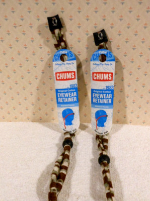 2--Chums Unisex Original Eyewear Retainers Brown, Green, White New 0802 USA made