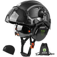 Hard Hat Safety Helmet with Visor and Ear Muffs Men Women Vented Work Hardhat...