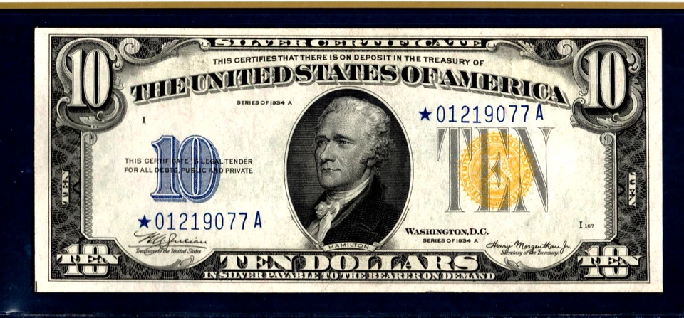 1934 A💲10  S/C   NORTH AFRICA   🌟 STAR NOTE 🌟 Fr-2309*    PCGS  50 - Image 3 of 4