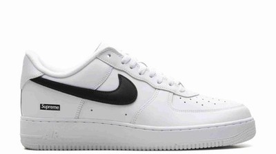 Size 8.5 - Supreme x Nike Air Force 1 Low Box Logo - White Black