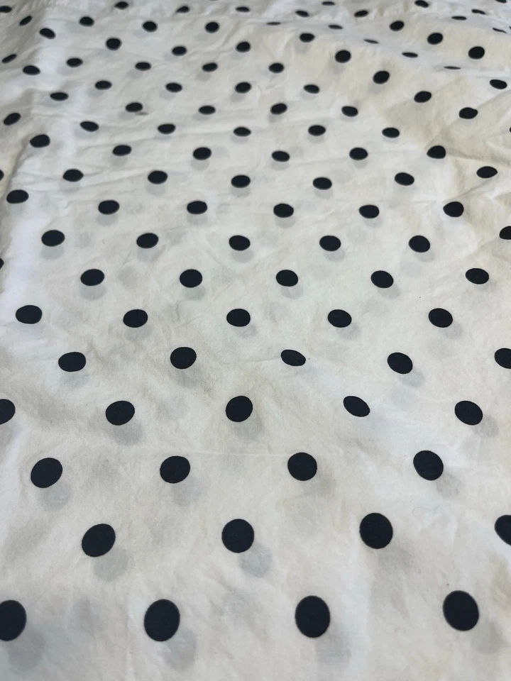 Pottery Barn White w Black Polka Dot Flat Sheet & Pillowcase Twin XL - Image 3 of 4
