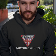 Custom Triumph Biker Hooded Sweatshirt | Gift | Save up to 30% with Multi-Buy