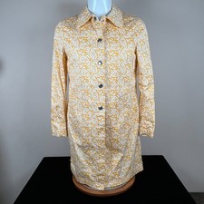 Michael Kors Gold Shirt Dress Coat Large Snap Closure Front Utility Pockets