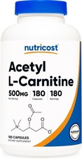 Nutricost Acetyl L-Carnitine 500mg, 180 Capsules - Non-GMO and Gluten Free