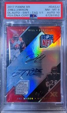 2017 PANINI XR Joe Mixon/J.Hill Rookie DUAL AUTO SWATCHES PSA Bengals ONE of ONE