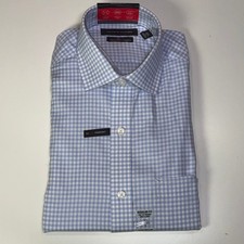 Tommy Hilfiger Men's Flex regular fit wrinkle free Dress Shirt, Blue 14 32/33