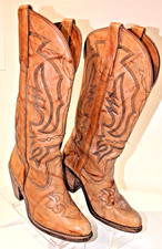 Miss CAPEZIO VTG MARBLED LEATHER WESTERN/COWBOY BOOTS WOMENS/GIRLS/TEENS sz 6 M