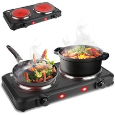 Infrared Double Burner, 2000W Electric Hot Plate, Portable Heating Cooking St...