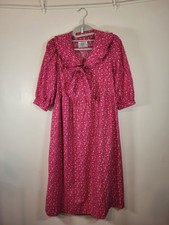 Vintage Laura Ashley Pink Floral Print Dress Pockets Puff Sleeve Cottage Size 6
