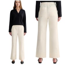 NWT Everlane Ivory Canvas The Easy Elastic Waist Pants Small