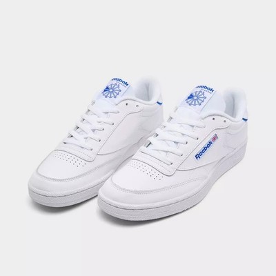 Men's Reebok Club C 85 Casual Shoes White/White/Optimum Blue Size 9