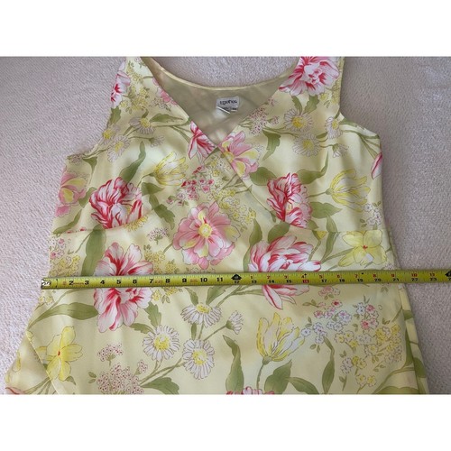 VTG Together Women's Asymmetrical Floral Midi Dress Bytter Yellow 18W Fairy Y2K - Picture 12 of 13
