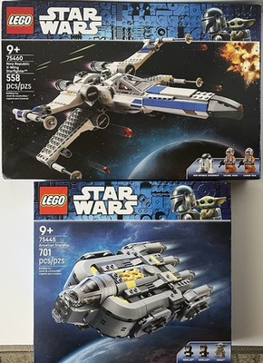 2 LEGO Star Wars New Republic X-Wing Starfighter 75460 & Anzellan Starship 75445