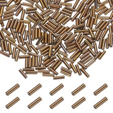 Glass Bugle Beads 2x6mm Loose Beads Bronze 1800Pcs