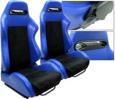 2 X Black Blue Racing Seat Reclinable For Ford Mustang Cobra 2 X Black Blue Racing Seat Reclinable For Ford Mustang Cobra