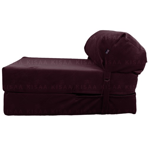 VELVET Fold Out Sofa Bed Sleep Over Guest Single Futon Sofa Z Bed Seat - Picture 10 of 37
