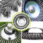 Cepillo de rueda de alambre de acero de 8 pulgadas cabezal recortador de césped hierba con kit adaptador EE. UU.