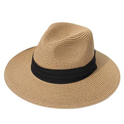 Women Straw Panama Hat Travel Fedora Beach Sun Hat Summer  display picture 2