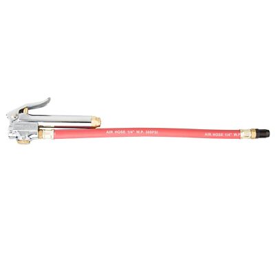 Steelman Straight Chuck Tire Inflator with Built-in Gauge and 12-Inch Hose, M...
